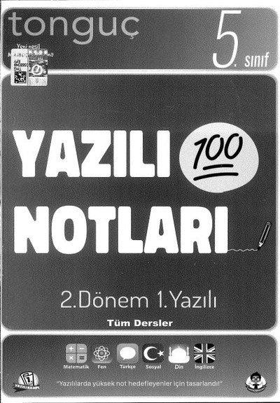 YAZILI NOTLARI 100 2. DÖNEM 1. YAZILI TÜM DERSLER Limon Fotokopi