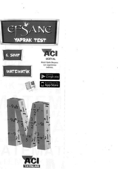 EFSANE YAPRAK TEST MATEMATİK Limon Fotokopi