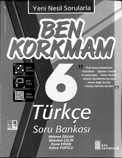 BEN KORKMAM TÜRKÇE SORU BANKASI Limon Fotokopi