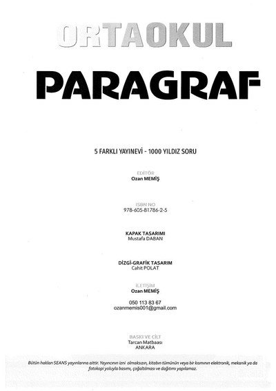 ORTAOKUL PARAGRAF Limon Fotokopi