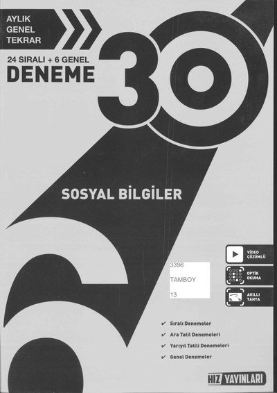 SOSYAL BİLGİLER 30 DENEME Limon Fotokopi