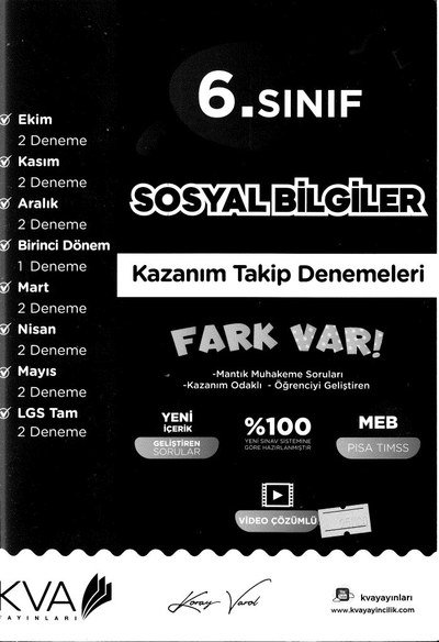 SOSYAL BİLGİLER KAZANIM TAKİP DENEMELERİ FARK VAR