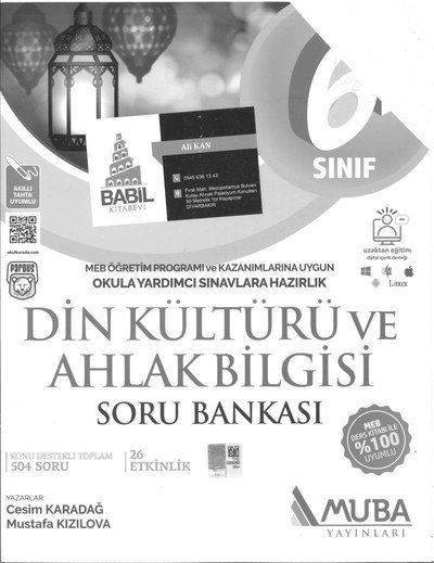 DİN KÜLTÜRÜ VE AHLAK BİLGİSİ SORU BANKASI Limon Fotokopi