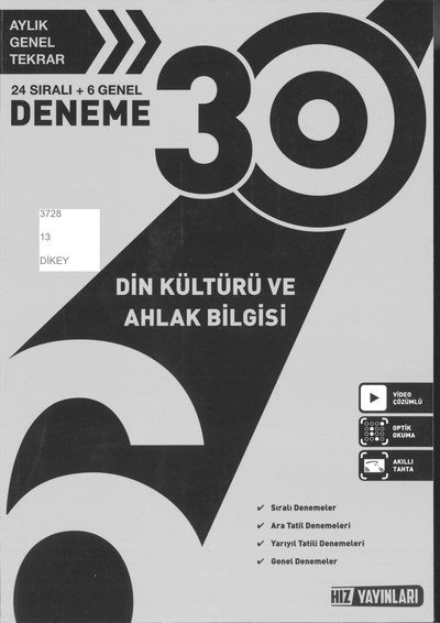 30 DENEME DİN KÜLTÜRÜ VE AHLAK BİLGİSİ