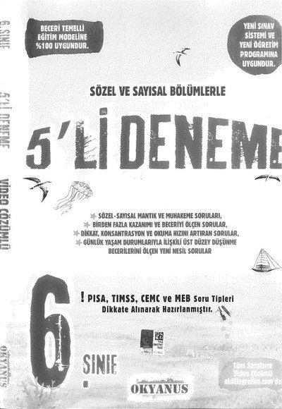 SÖZEL VE SAYISAL BÖLÜMLERLE 5'Lİ DENEME Limon Fotokopi