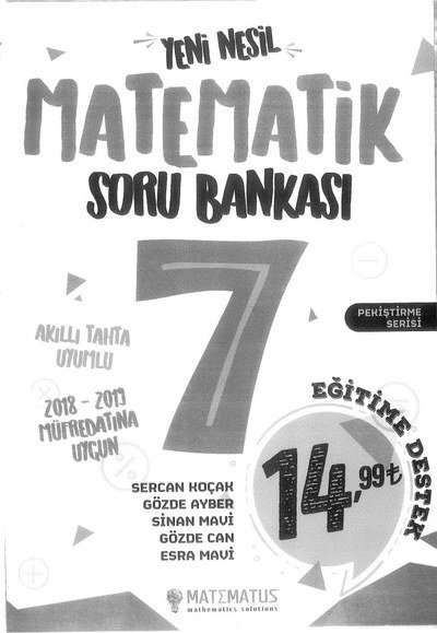 MATEMATİK SORU BANKASI Limon Fotokopi