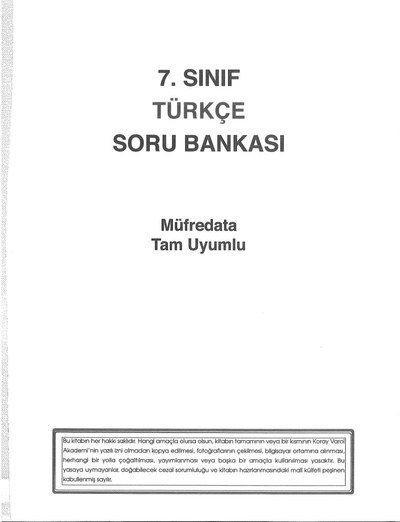 TÜRKÇE SORU BANKASI MÜFREDATA TAM UYUMLU