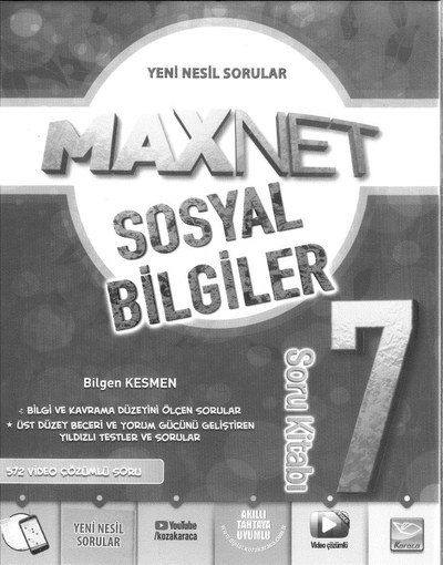 MAXNET SOSYAL BİLGİLER SORU KİTABI Limon Fotokopi