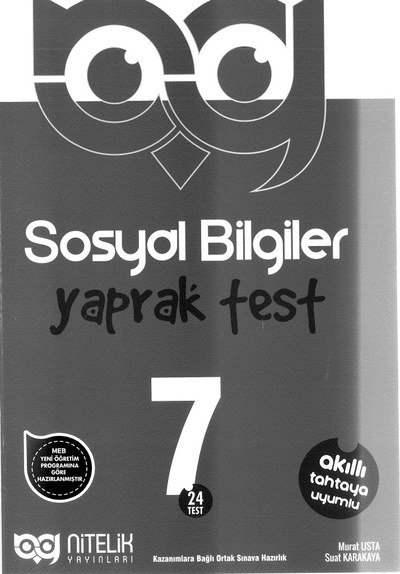 SOSYAL BİLGİLER YAPRAK TEST 24 TEST Limon Fotokopi
