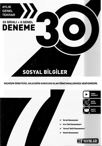 30 DENEME SOSYAL BİLGİLER Limon Fotokopi
