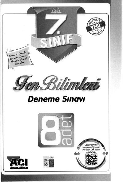 FEN BİLİMLERİ DENEME SINAVI 8 ADET Limon Fotokopi