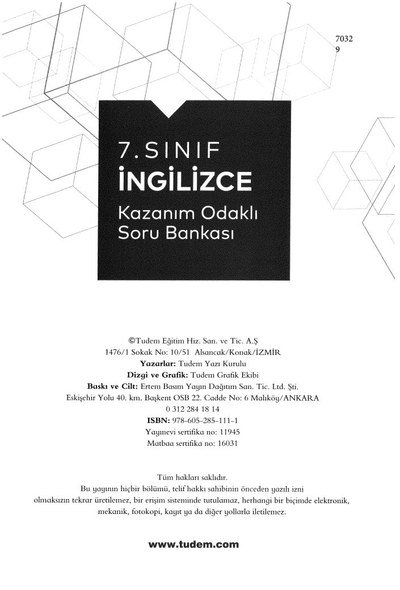 İNGİLİZCE KAZANIM ODAKLI SORU BANKASI Limon Fotokopi