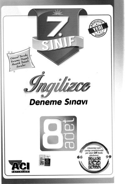 İNGİLİZCE DENEME SINAVI 8 ADET