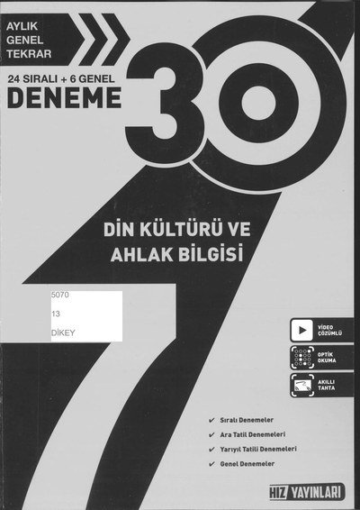 30 DENEME DİN KÜLTÜRÜ VE AHLAK BİLGİSİ Limon Fotokopi