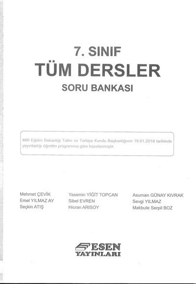 TÜM DERSLER SORU BANKASI Limon Fotokopi