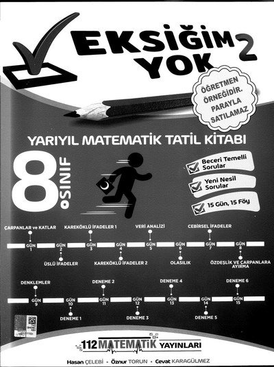 EKSİĞİM YOK 2 YARIYIL MATEMATİK TATİL KİTABI