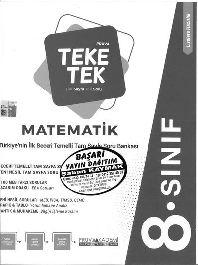 TEKE TEK PRUVA MATEMAİK Limon Fotokopi