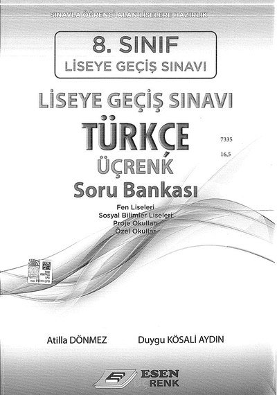 LİSEYE GEÇİŞ SINAVI TÜRKÇE ÜÇRENK SORU BANKASI Limon Fotokopi