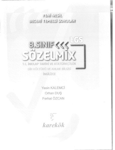 YENİ NESİL BECERİ TEMELLİ SORULAR LGS SÖZELMİX Limon Fotokopi