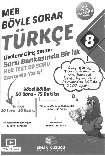 MEB BÖYLE SORAR TÜRKÇE SORU BANKASI Limon Fotokopi