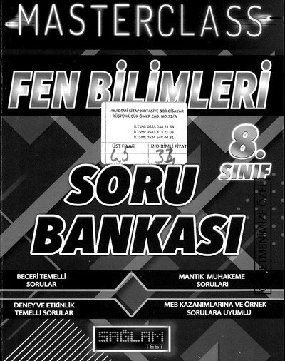 MASTERCLASS FEN BİLİMLERİ SORU BANKASI Limon Fotokopi