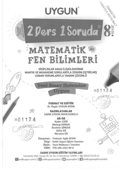 2 DERS 1 SORUDA MATEMATİK VE FEN BİLİMLERİ