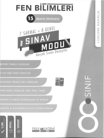 FEN BİLİMLERİ 15 BRANŞ DENEMESİ SINAV MODU Limon Fotokopi