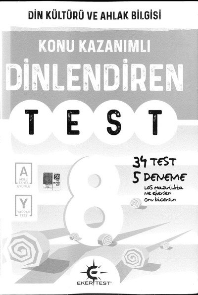 KONU KAZANIMLI DİN KÜLTÜRÜ VE AHLAK BİLİGİSİ TEST Limon Fotokopi