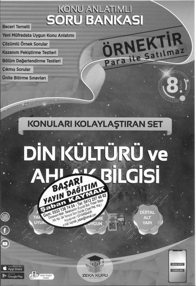 KONU ANLATIMLI SORU BANKASI DİN KÜLTÜRÜ VE AHLAK BİLGİSİ Limon Fotokopi