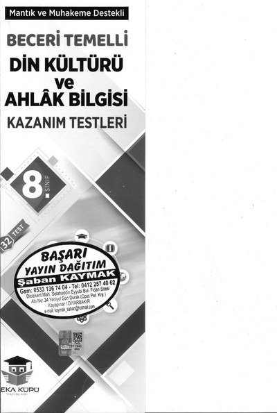 DİN KÜLTÜRÜ VE AHLAK BİLGİSİ KAZANIM TESTLERİ Limon Fotokopi