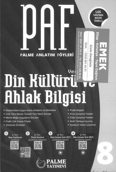 PAF DİN KÜLTÜRÜ VE AHLAK BİLGİSİ Limon Fotokopi