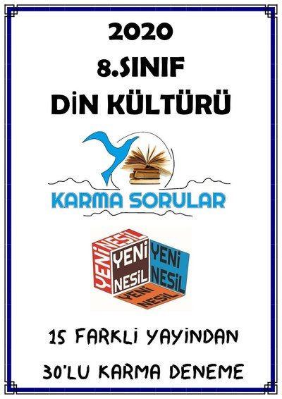DİN KÜLTÜRÜ 15 FARKLI YAYINDAN 30'LU KARMA DENEME Limon Fotokopi