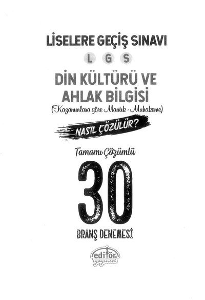 DİN KÜLTÜRÜ VE AHLAK BİLGİSİ TAMAMI ÇÖZÜMLÜ 30 BRANŞ DENEMESİ Limon Fotokopi