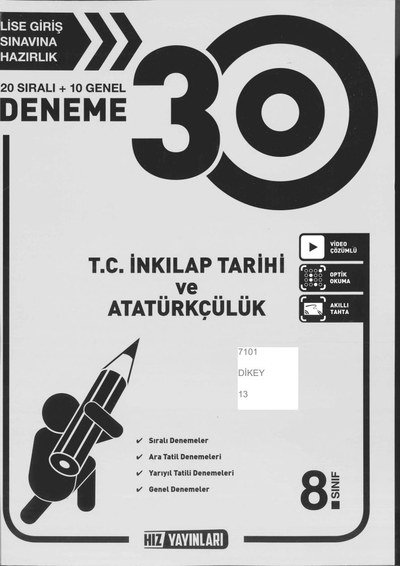 30 DENEME T.C. İNKILAP TARİH VE ATATÜRKÇÜLÜK Limon Fotokopi