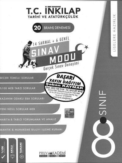 T.C. İNKILAP TARİHİ VE ATATÜRKÇÜLÜK 20 BRANŞ DENEMESİ SINAV MODU Limon Fotokopi
