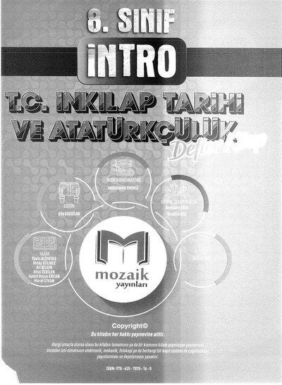 İNTRO T.C. İNKILAP TARİHİ VE ATATÜRKÇÜLÜK DEFTER KİTAP Limon Fotokopi