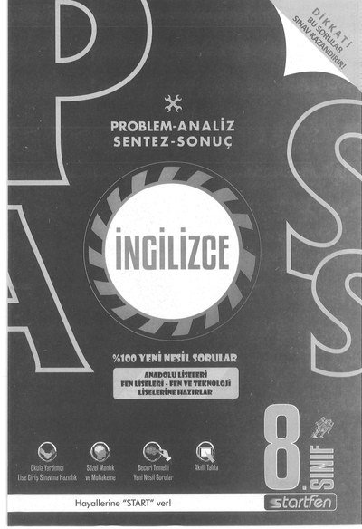 PROBLEM ANALİZ SENTEZ SONUÇ İNGİLİZCE SORU BANKASI