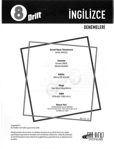 DRİFT İNGİLİZCE DENEMELERİ Limon Fotokopi