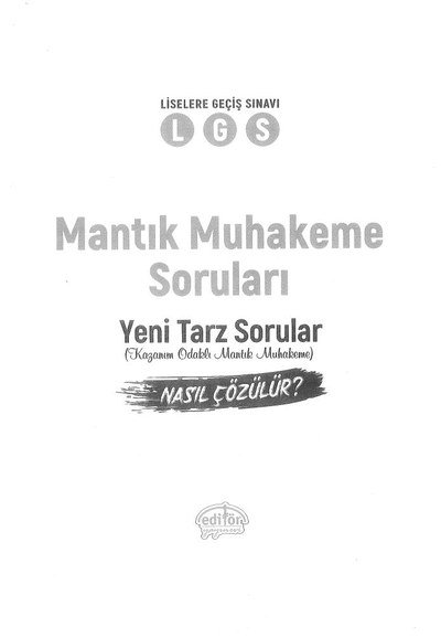 LGS MANTIK MUHAKEME SORULARI YENİ TARZ SORULAR