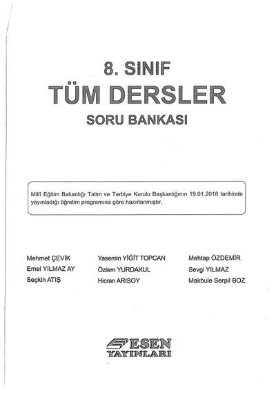 TÜM DERSLER SORU BANKASI Limon Fotokopi