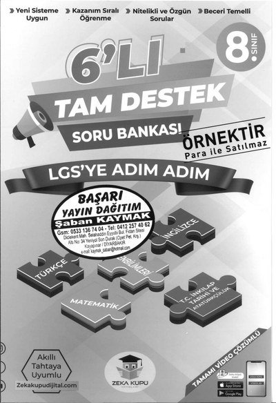 6'LI TAM DESTEK SORU BANKASI LGS'YE ADIM ADIM Limon Fotokopi