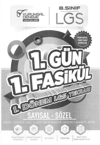 1. GÜN 1. FASİKÜL 1.DÖNEM LGS TEKRARI SAYISAL - SÖZEL Limon Fotokopi