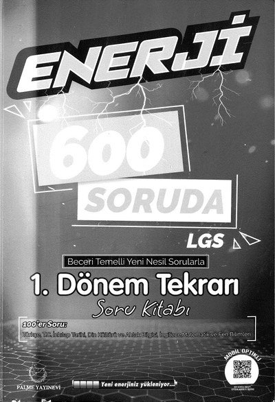 ENERJİ 600 SORUDA LGS 1. DÖNEM TEKRARI SORU KİTABI Limon Fotokopi