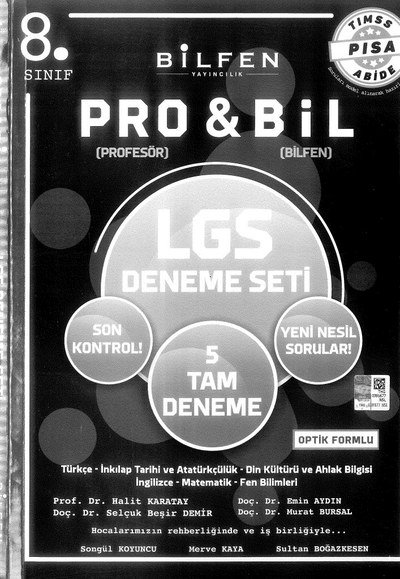 PRO & BİL LGS DENEME SETİ 5 TAM DENEME Limon Fotokopi
