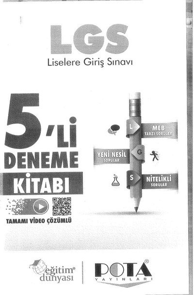 LGS 5'Lİ DENEME KİTABI TAMAMI VİDEO ÇÖZÜMLÜ Limon Fotokopi
