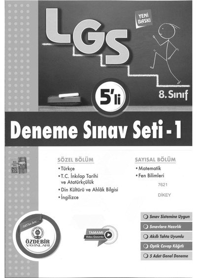 LGS DENEME SINAV SETİ -1 5'Lİ Limon Fotokopi