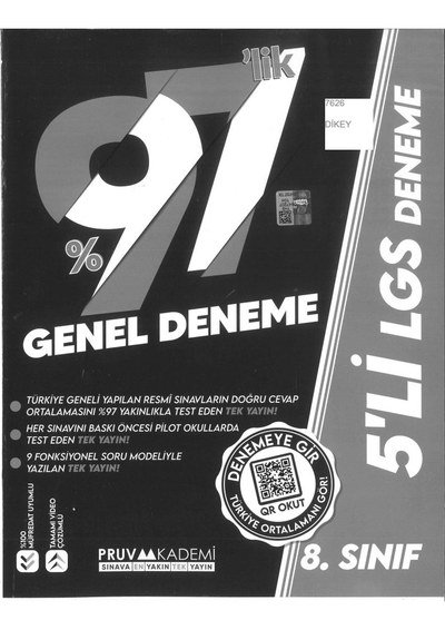 %97'LİK GENEL DENEME 5'Lİ LGS DENEME Limon Fotokopi