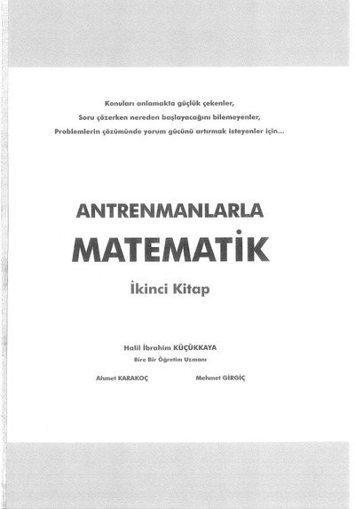 ANTRENMANLARLA MATEMATİK İKİNCİ KİTAP Limon Fotokopi