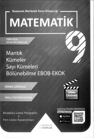 MATEMATİ K SORU KİTAPÇIĞI MANTIK KÜMELER SAYI KÜMELERİ BÖLÜNEBİLME EBOB-EKOK Limon Fotokopi