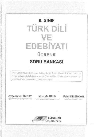 TÜRK DİLİ VE EDEBİYATI ÜÇRENK SORU BANKASI Limon Fotokopi